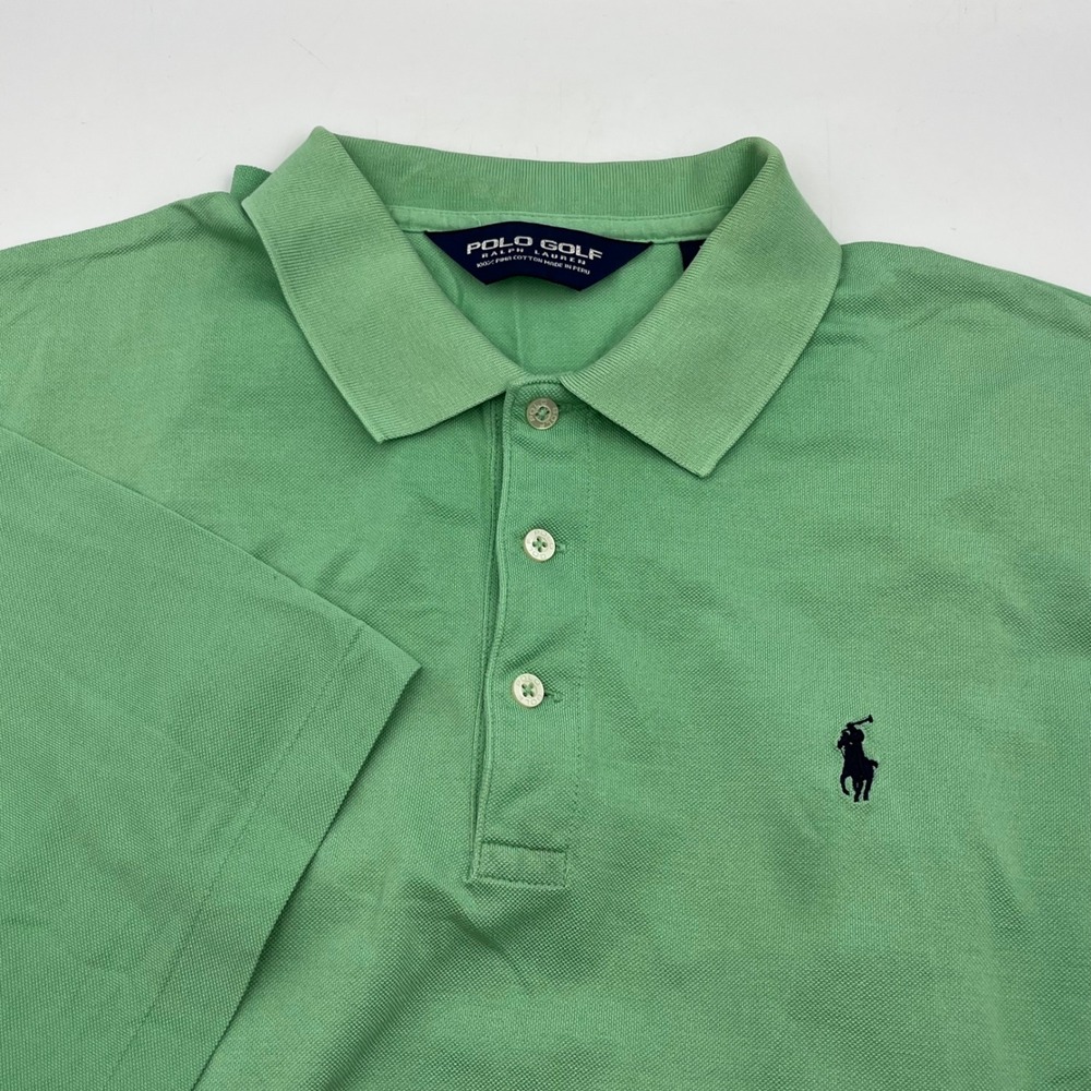 Polo Golf Ralph Lauren Mens Pima Cotton Polo Shirt Green Dgc 1898 Large